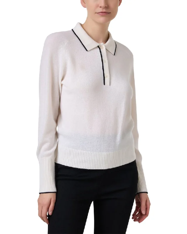 Cozy Dress White + Warren Cashmere Polo Sweater