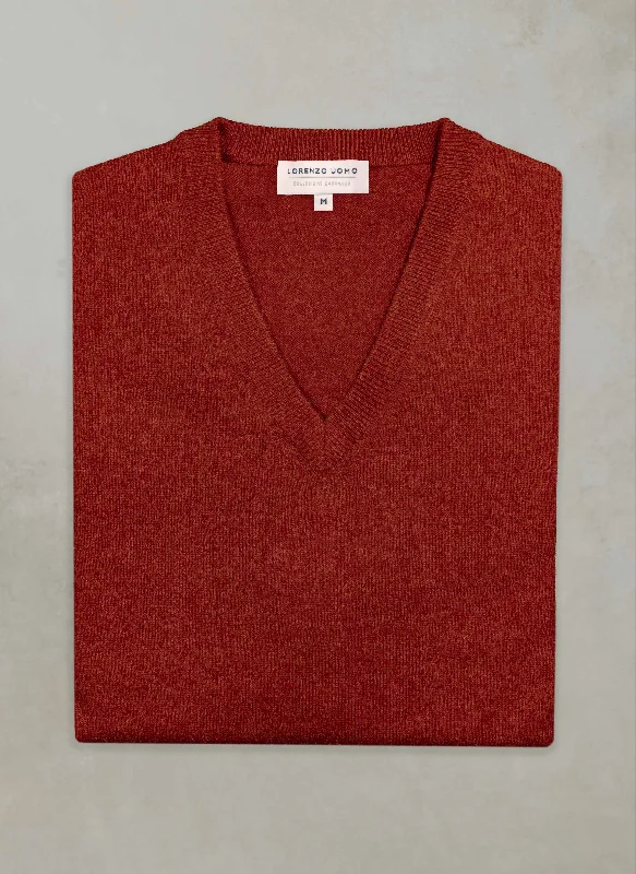 Soft Wearables Men's Tribeca V-Neck Cashmere Sweater in Cinna