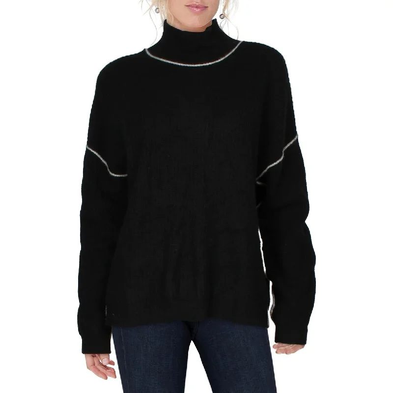 Womens Ribbed Long Sleeve Turtleneck Sweater