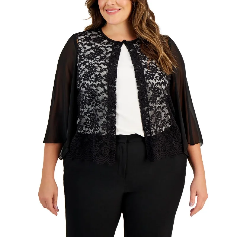 Casual Street Connected Apparel Womens Plus   Lace Office Wear Cardigan Sweater