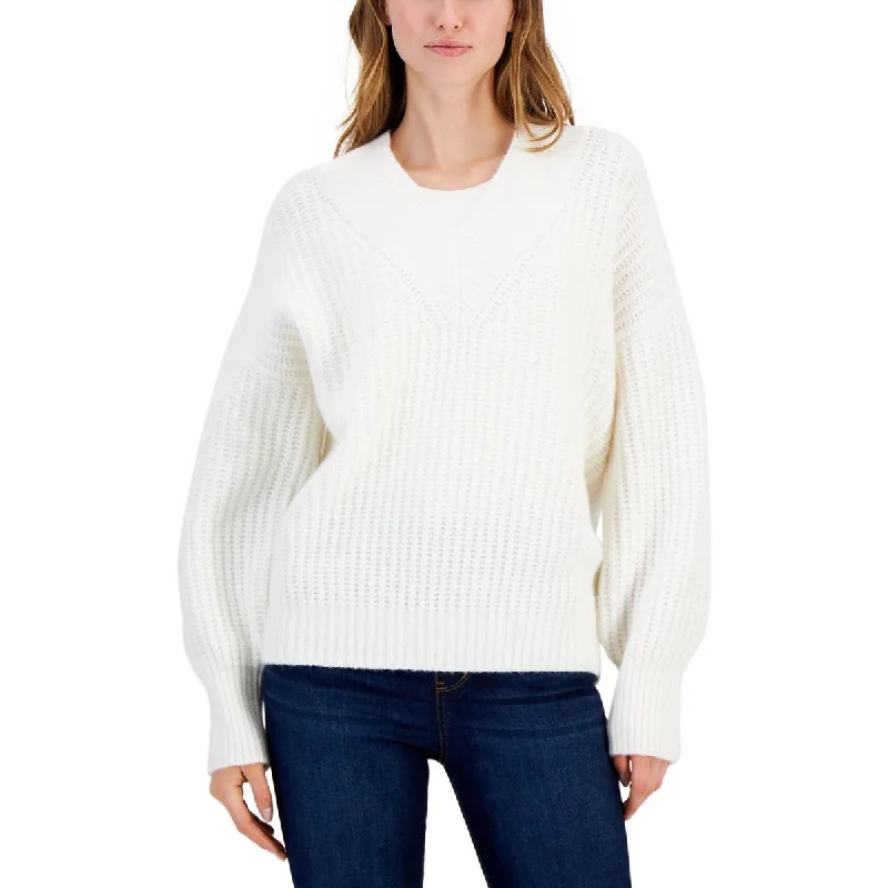 Hugo Womens Knit Ribbed Pullover Sweater