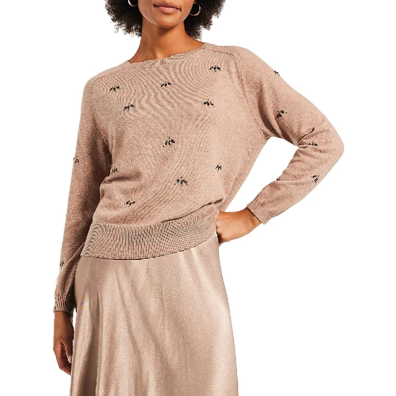 Cozy Vibes Nic + Zoe Womens Hidden Gems Knit Jeweled Pullover Sweater