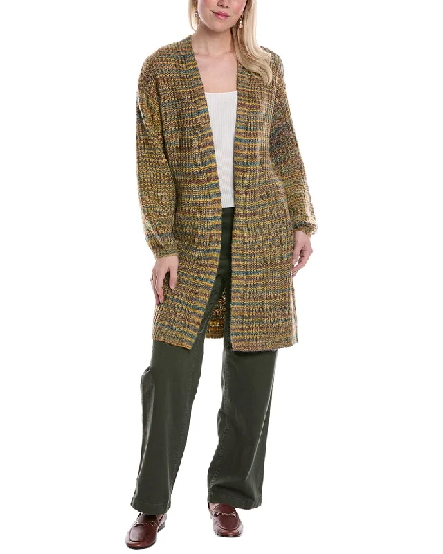 Casual Elegance Joseph A. Shaker Rib Wool-Blend Cardigan