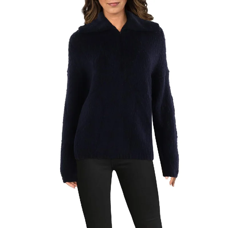 Vince Womens Wool 1/4 Zip Pullover Sweater