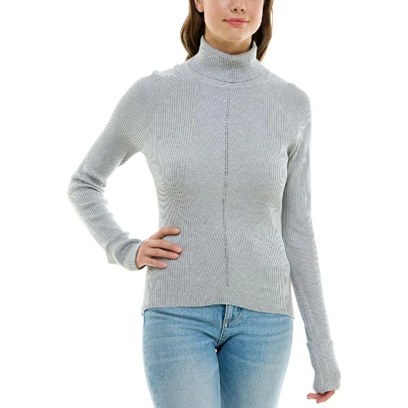 Crave Fame Womens Rayon Turtleneck Pullover Sweater