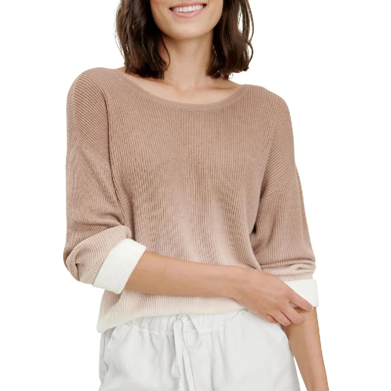 Splendid Womens Wren Dip Dye Cuffed Pullover Sweater