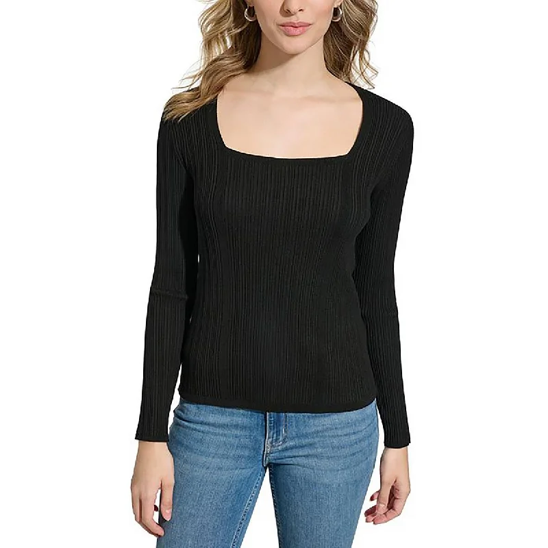 Chic Outfits Calvin Klein Womens Knit Ribbed Pullover Sweater