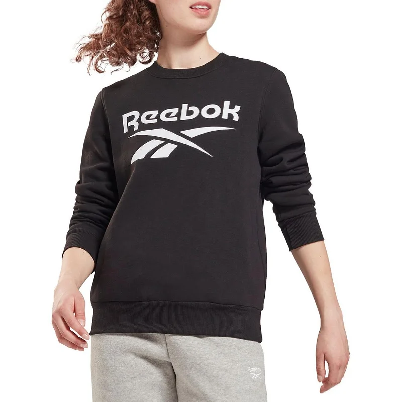 Reebok Womens Identity Fleece Logo Comfy Crewneck Sweater