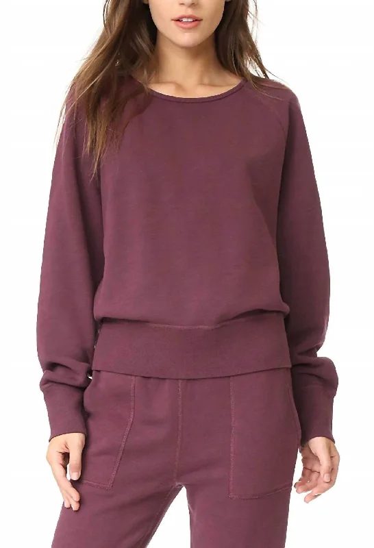 Classic Fit Pullover Sweater In Port