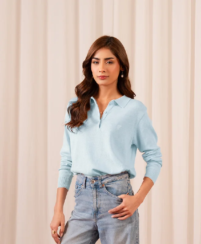 French Style Sky Knitted POLO (Women)