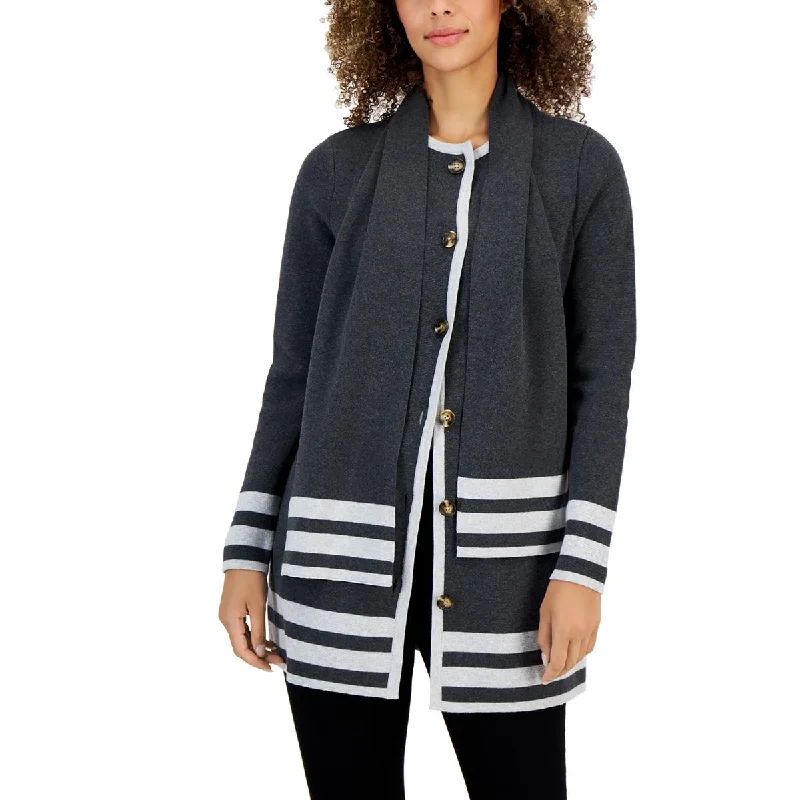 Energy Plan Charter Club Womens Cotton Knit Hooded Sweater