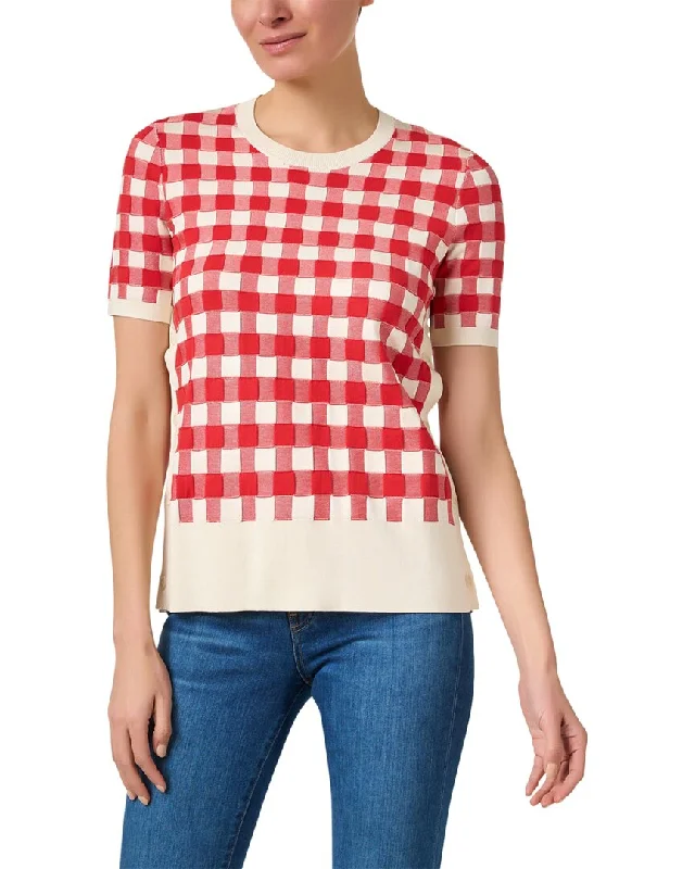 Minimal Classic Joseph Gingham Silk-Blend Sweater