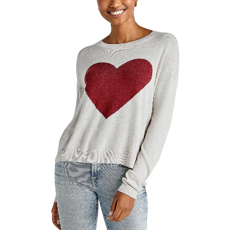 Celebrity Style Splendid Womens Avery Ribbed Trim Long Sleeve Crewneck Sweater