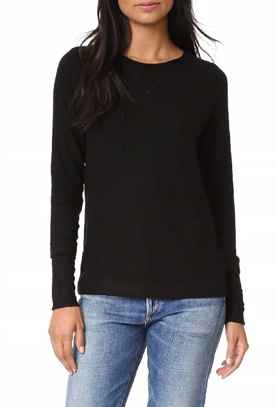 Shala Brushed Sweater In Black