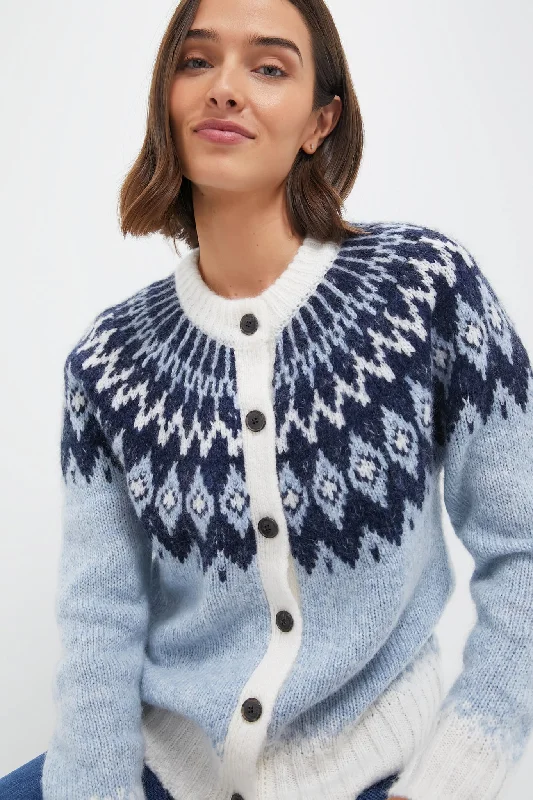 Personalized Outfit Frosty Blue Combo Ashwood Fair Isle Cardigan