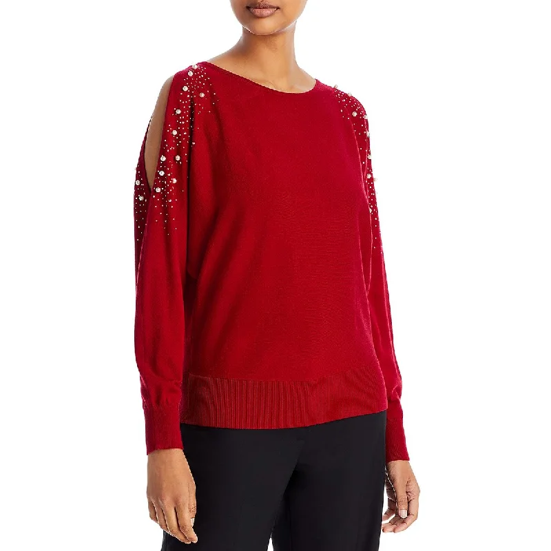 T Tahari Womens Rhinestones  Pullover Sweater