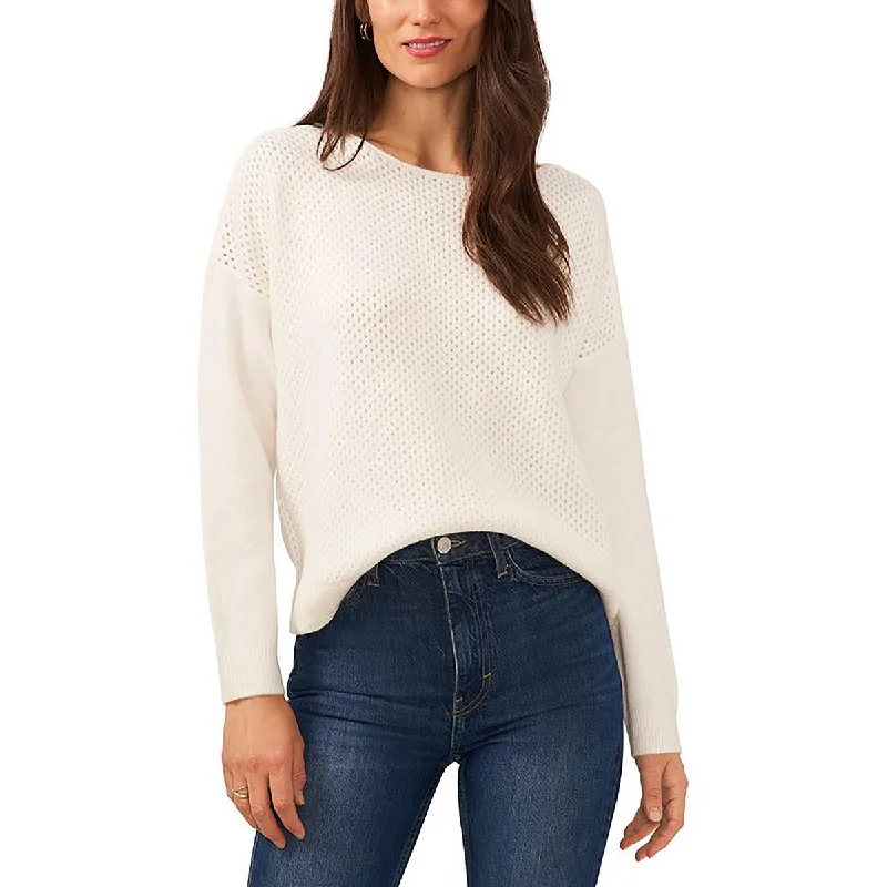 Comfortable Fitwear Vince Camuto Womens Knit Ribbed Trim Pullover Sweater