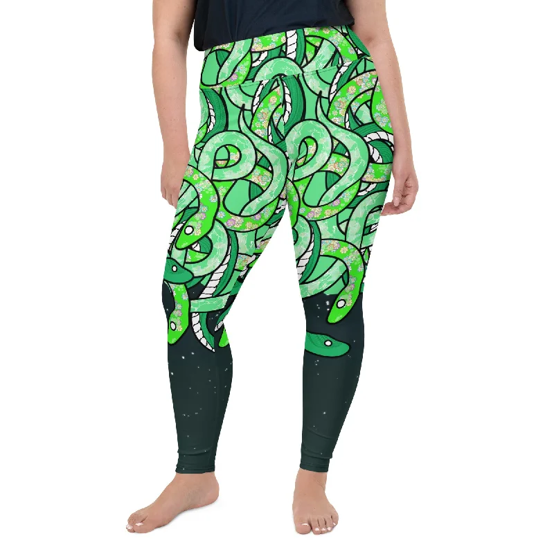 Effortless Style Tangled Snakes Plus Size Leggings
