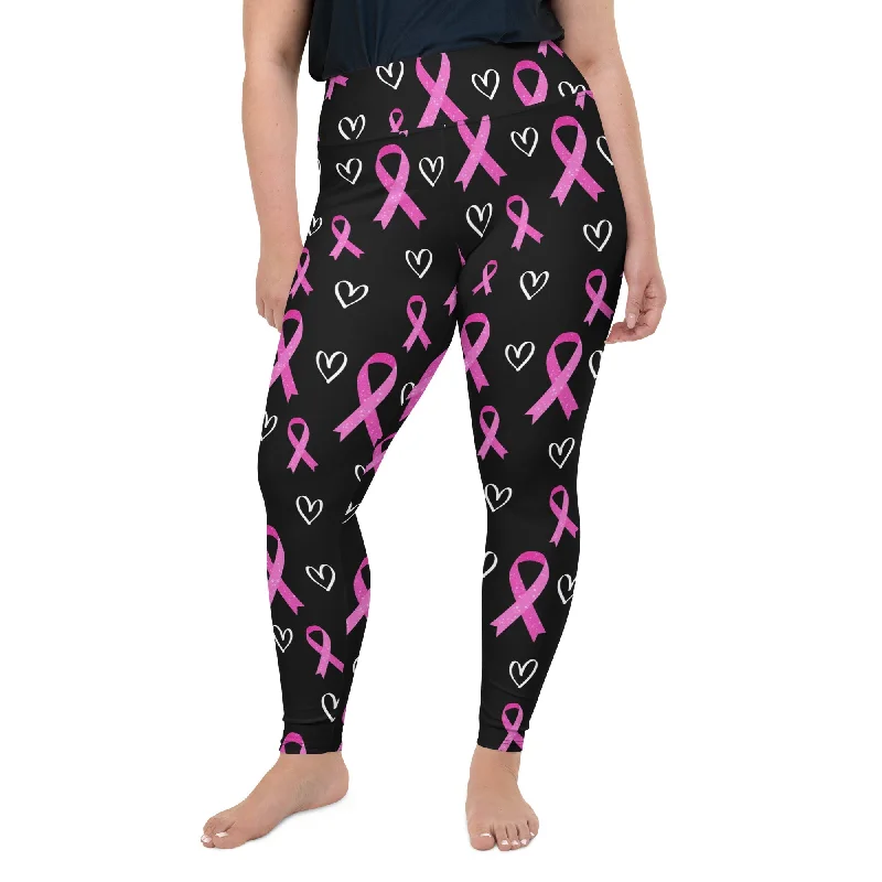 Cozy Outfit Pink Ribbon Plus Size Leggings