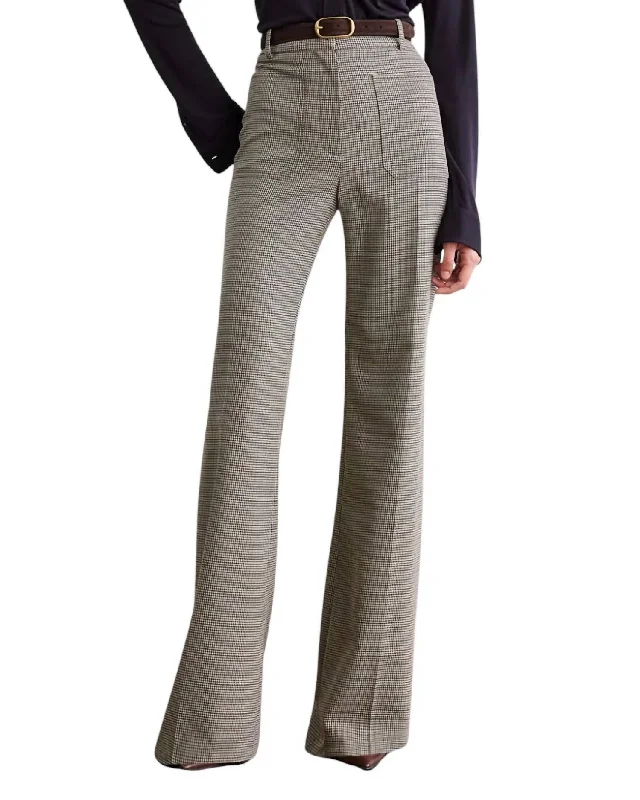 Relaxed Fit Christophe Pants In Brown Houndsooth