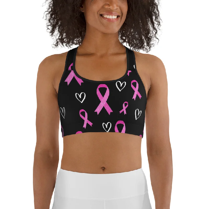 Easy Style Pink Ribbon Sports Bra
