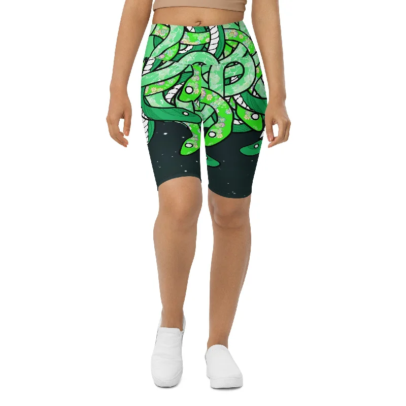 Easygoing Style Tangled Snakes Biker Shorts