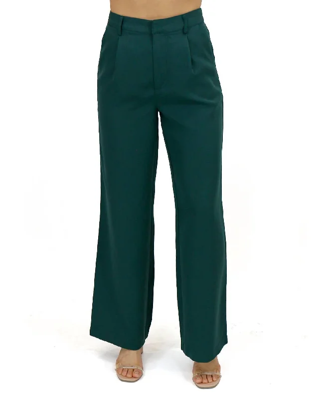 Comfortable Fashion Pocketed Wide Leg Pants In Everest