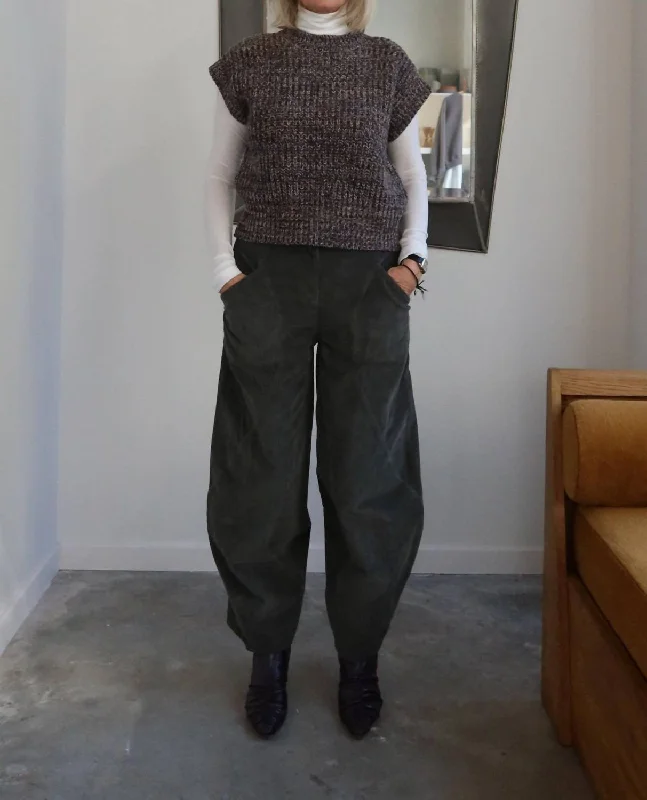 All-Day Comfort Digi Wide Leg Corduroy Pant In Hunter Green