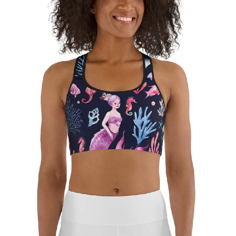 Luxury Classic Enchanted Mermaids Sports Bra