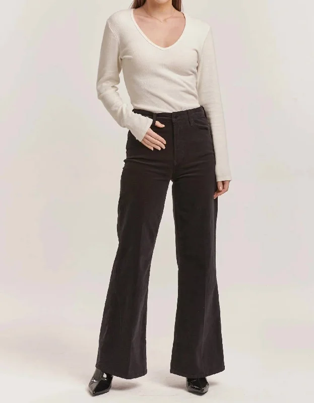 Stylish Wear Corduroy Fiona Pants In Black