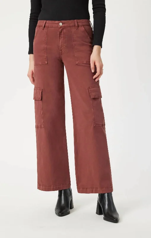 Soft Textures Alva Pants In Cherry Luxe Twill