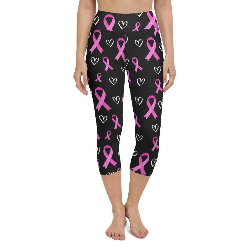 Relaxed Dresses Pink Ribbon Yoga Capris
