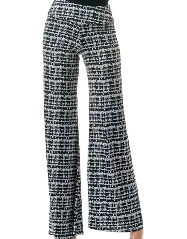 Breathable Comfort Women's Clara Palazzo Pant In Black/white