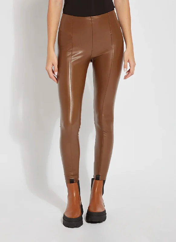 Comfy Chic Faux Leather Leggings In Bronze