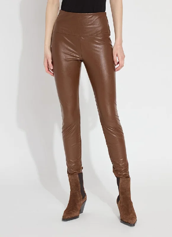 Elegant Outline Textured Leather Legging (28.5" Inseam)