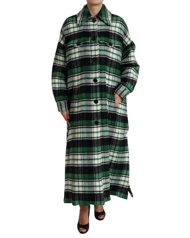 Printed Patterns Dolce & Gabbana Plaid Long Sleeve  Coat Jacket