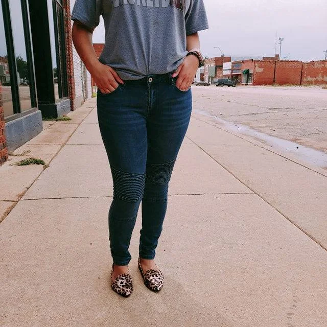 Soft Comfort Wear Umgee High Waisted Skinny Moto Denim Jeans