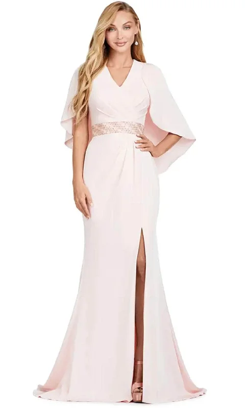 Design Perception Ashley Lauren 11416 - Cape V Neck Gown