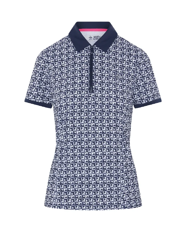 Comfortable Design SIZE S - ORIGINAL PENGUIN Geo Printed Polo OGKSE043 Navy