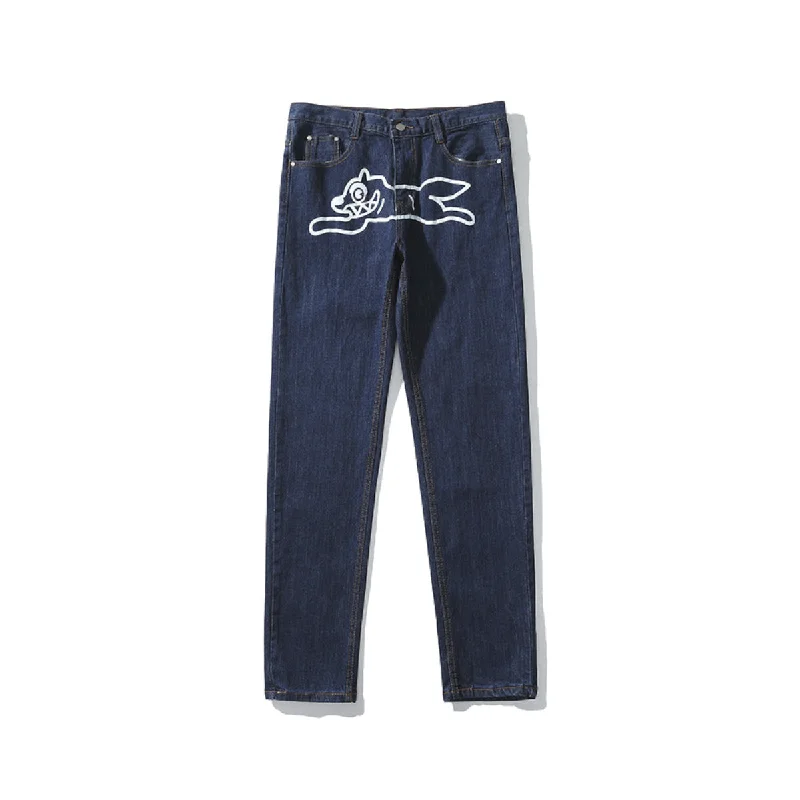 Easy-to-Wear Hip-Hop Dog Print Jeans