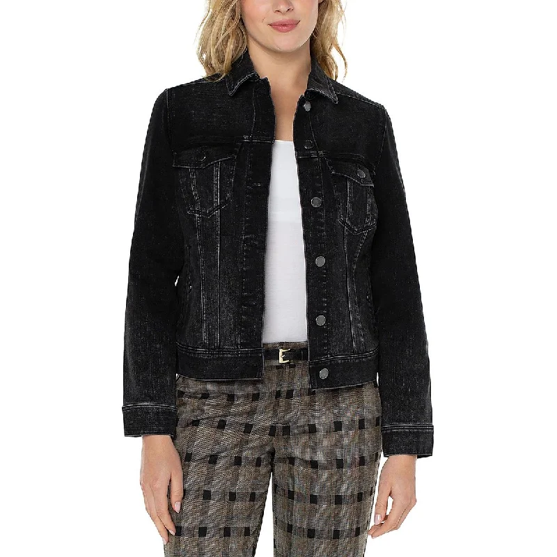 Classic Color Liverpool Los Angeles Womens Faded Outerwear Denim Jacket