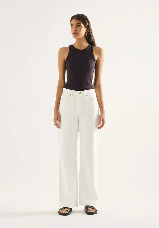 Relaxed Fashion Ren High Flare Jean - Snow White