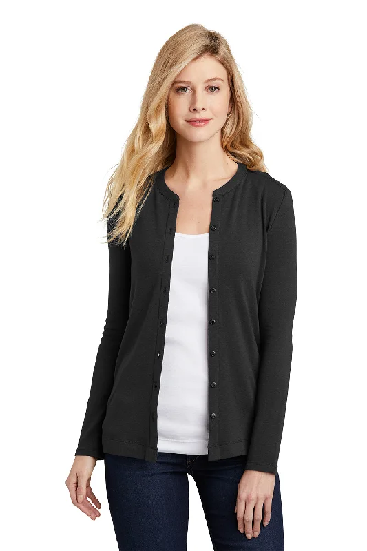 Youthful Vitality Port Authority Womens Concept Long Sleeve Cardigan Sweater - Black