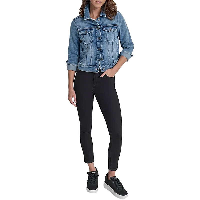 Fashion Classic DKNY Womens Pocket Denim Denim Jacket