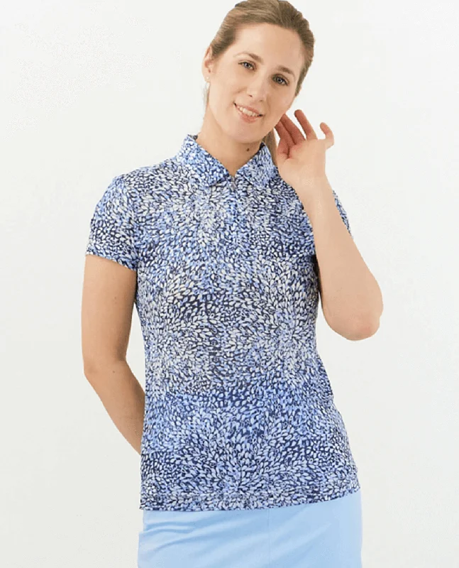 European And American Style PURE GOLF Serendipity Cap Sleeve Mesh Top 051 Peardrop Sapphire European And American Style PURE GOLF Serendipity Cap Sleeve Mesh Top 051 Peardrop Sapphire