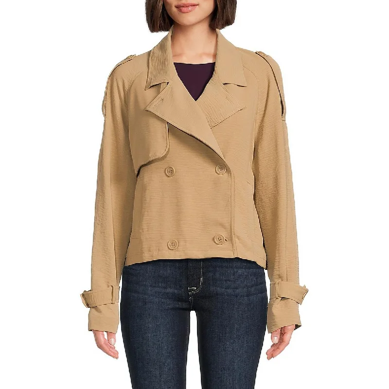 Perfect Tailoring Laundry by Shelli Segal Womens Solid Cropped Shirt Jacket