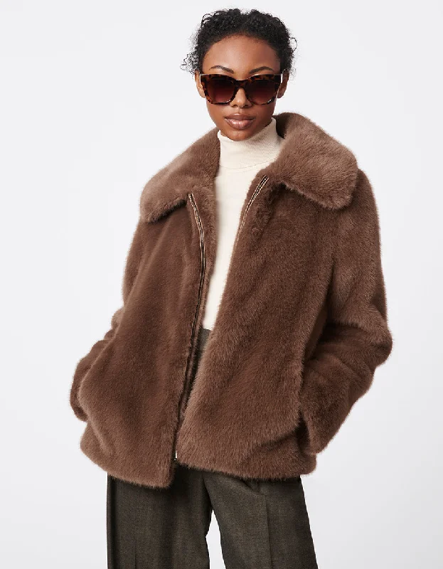 Luxury Fashion Perfectly Posh Faux Fur Jacket