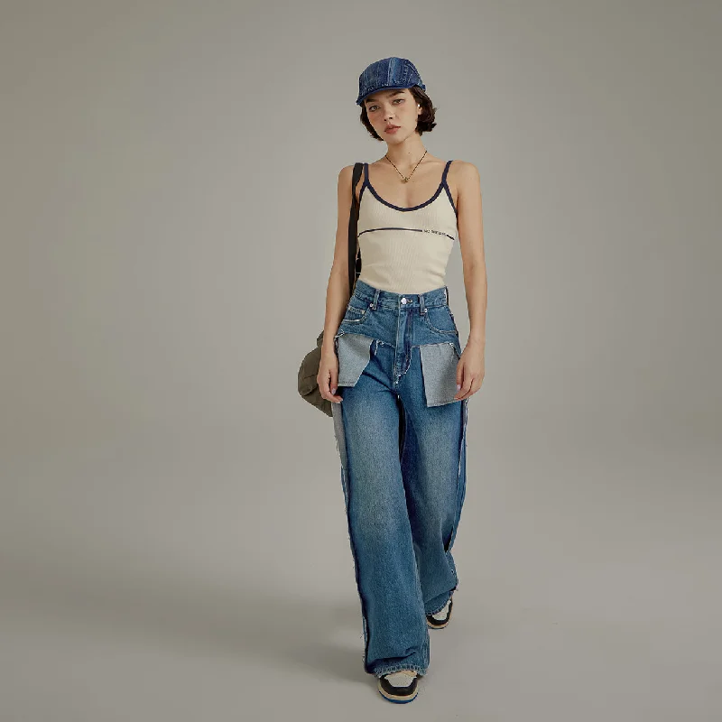 Casual Fit Point Pock Baggy Denim Jeans