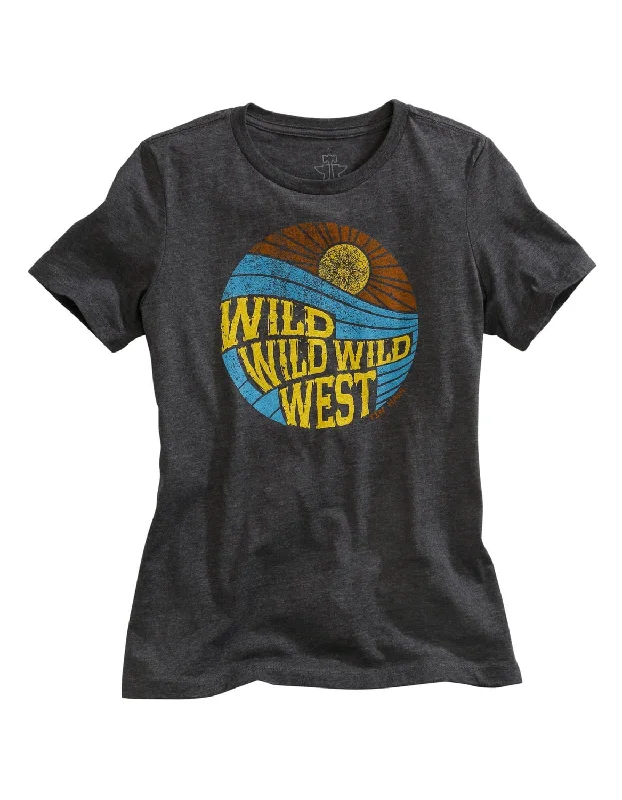 Elegant And Simple Tin Haul Womens Grey Cotton Blend Wild West S/S Retro T-Shirt