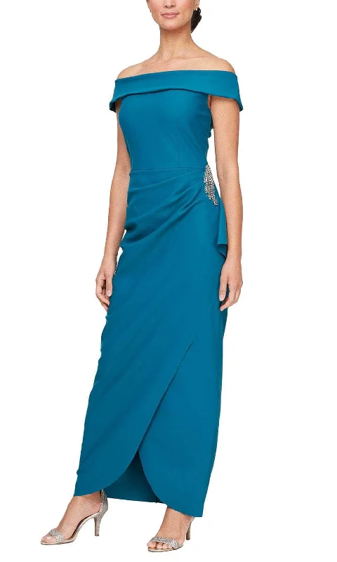 New Products Alex Evenings 134164 - Straight Across Wrap Formal Dress